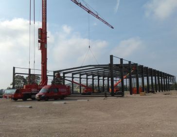 steel structure is put in place