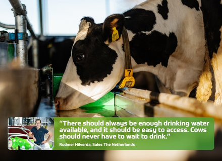 Quote Rudmer: &ldquo;There must always be enough drinking water available, and it must be easy to access. Cows should never have to wait to drink.&rdquo;
